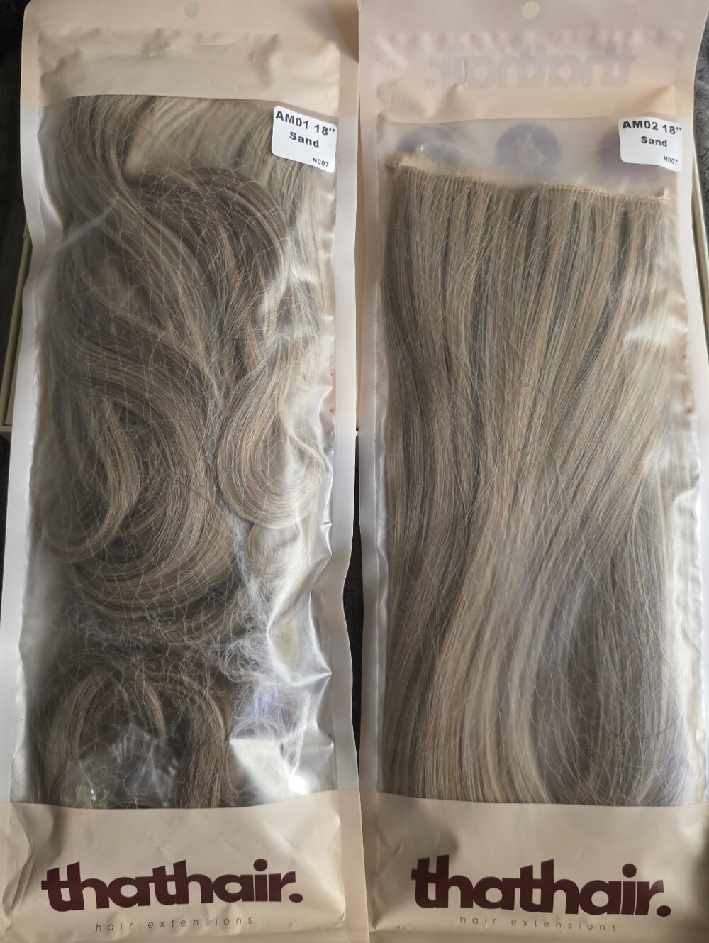2 Sand Blonde Wavy + Straight Halo Hairpieces